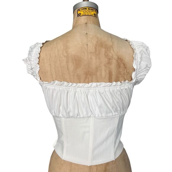 I.A.M.GIA Off White Corset-Style Crop Top Size S - Picture 4 of 6